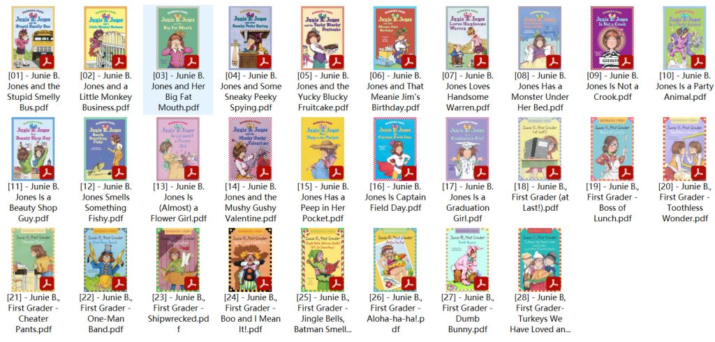 图片[1]-Junie B.Jones 朱尼·琼斯27册【PDF+Mobi+音频+点读包 250L-420L】-新知城